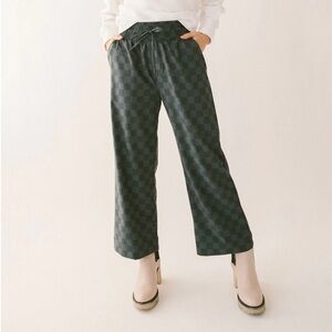 Albion Audrey Wide Leg Pant, Slate Checkers Size Medium